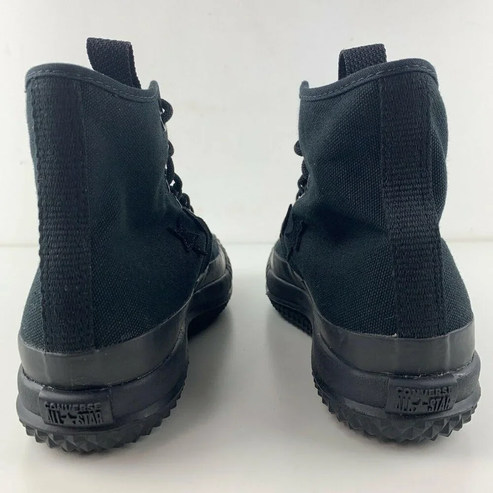 Converse High Tops Mens Size 9 Bosey MC Womens 10.5 Triple Black Water Repellent